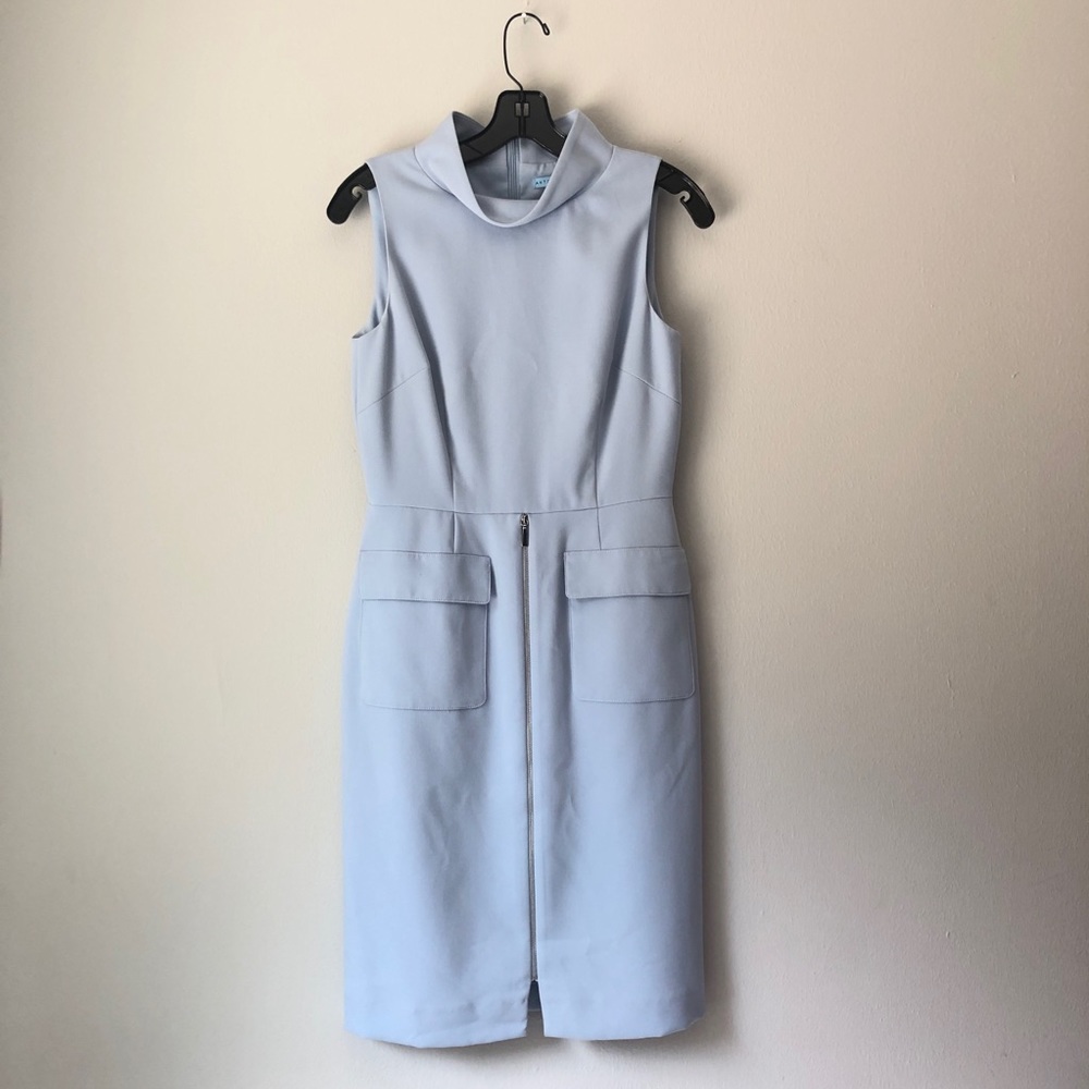 Antonio Melani: Cowl neck blue shift dress